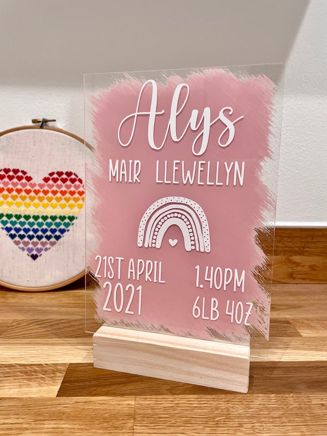 Baby Born Acrylic Sign, Baby Welcome Sign